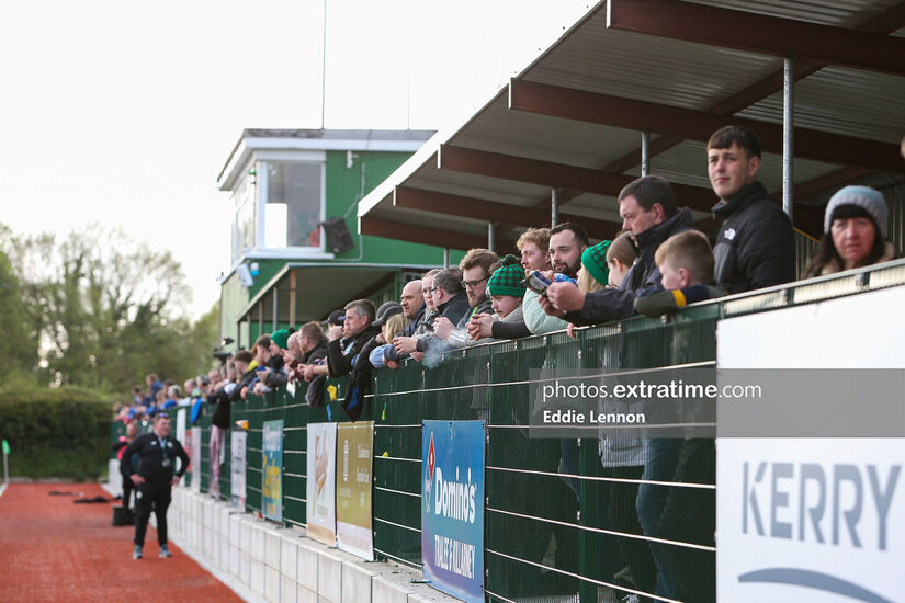 Kerry fans watch on their side