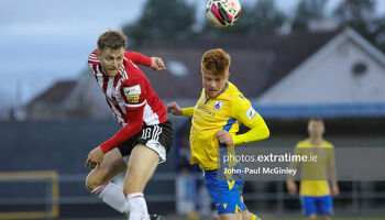 Will Patching playing for Derry City against Longford Town during his loan spell earlier this year