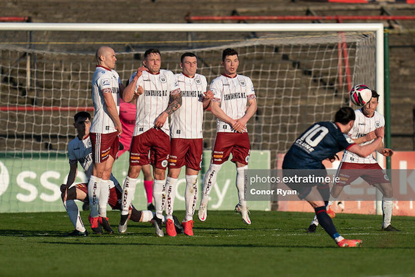 Ronan Coughlan of St Patrick's Athletic free clears the Bohemians bar when the sides met earlier this season