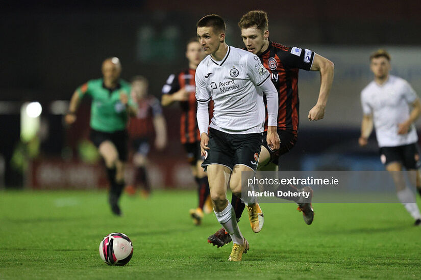 Johnny Kenny of Sligo Rovers in action during the Bit o' Red's 3-1 win over Bohemians at Dalymount Park on April 20, 2021.