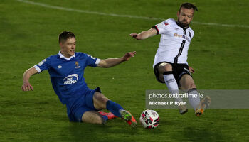 John Martin of Waterford in action against Dundalk's Cameron Dummigan last April