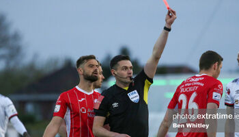 Garry Buckley was sent off in last season's 1-0 away win for the Bit O' Red in Oriel Park last May