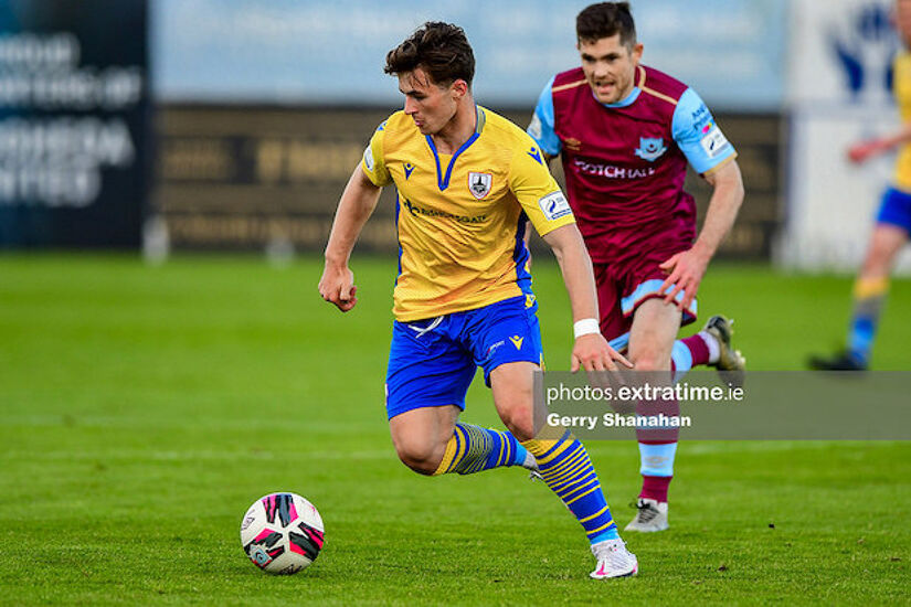 Aaron Dobbs in action for Longford against Drogheda in May