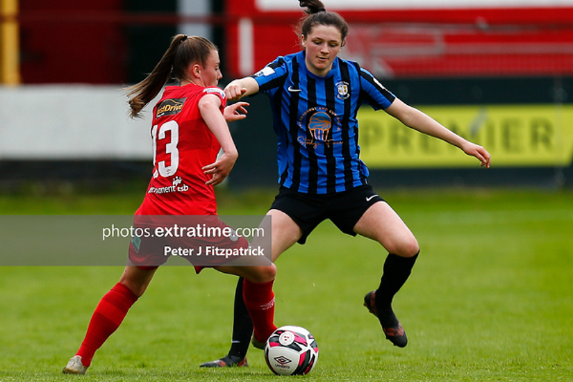 Mia Dodd on the ball for Shelbourne during a 5-0 win over Athlone Town on Saturday, 5 June 2021.