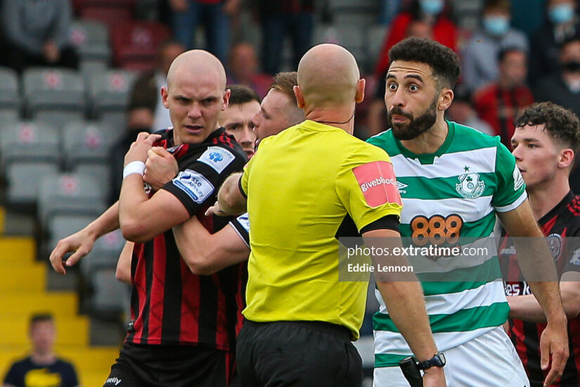Action from the Bohemians v Shamrock Rovers Cup game in August 2021