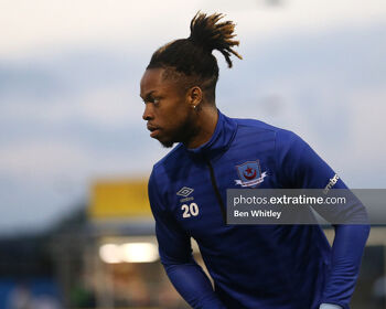 Jordan Adeyemo before the SSE Airtricity League Premier Division match between Drogheda and St Pats at the Head In The Game Park, on 1 October 2021.