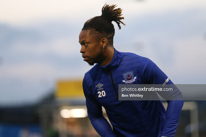 Jordan Adeyemo before the SSE Airtricity League Premier Division match between Drogheda and St Pats at the Head In The Game Park, on 1 October 2021.