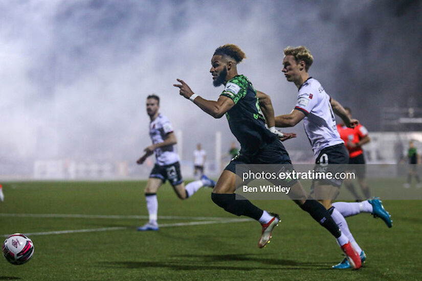 Rovers' Barry Cotter chases the ball during his team's 1-0 defeat in Dundalk last October