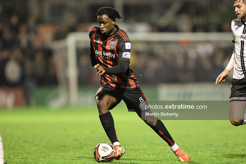 Roland Idowu in action for Bohemians during the 2021 Premier Division season.