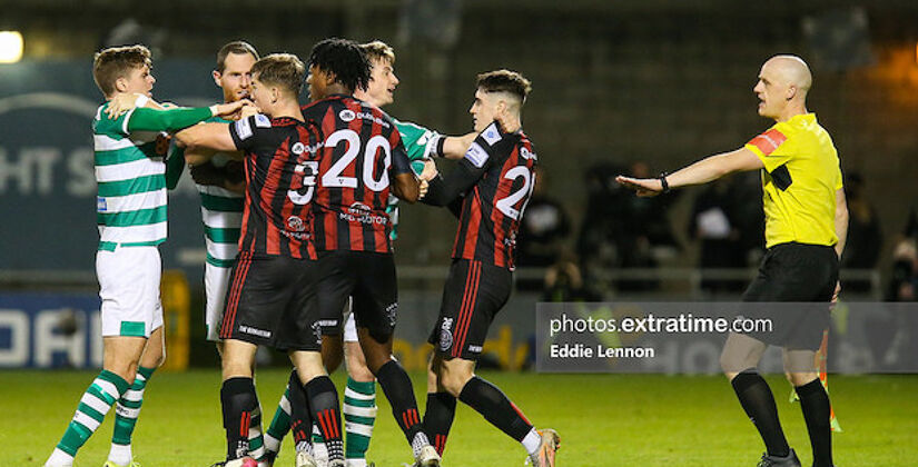 Action from the last Dublin derby between the sides in Tallaght Stadium in October 2020 which finished 1-1