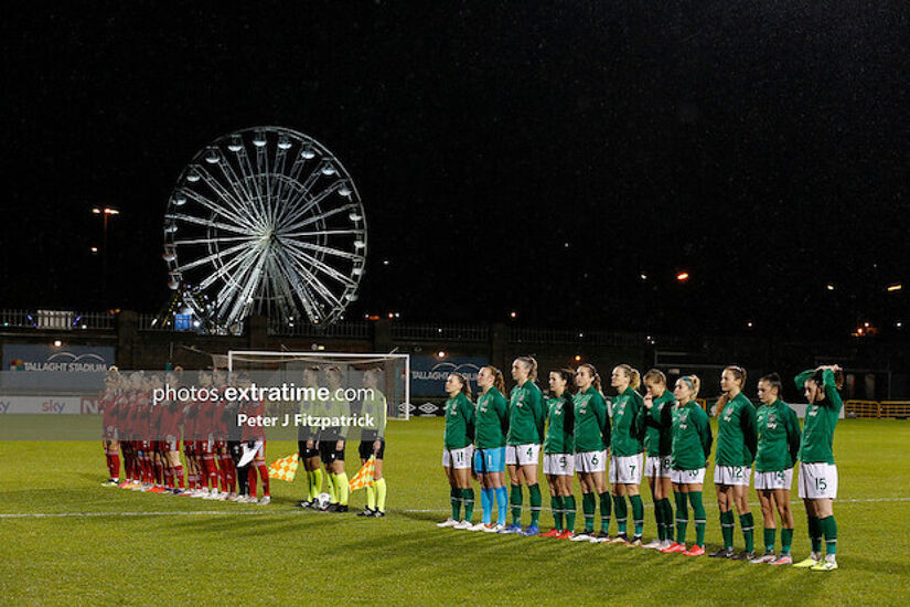 Ireland line up ahead of their 11-0 win over Georgia in their last World Cup qualifier