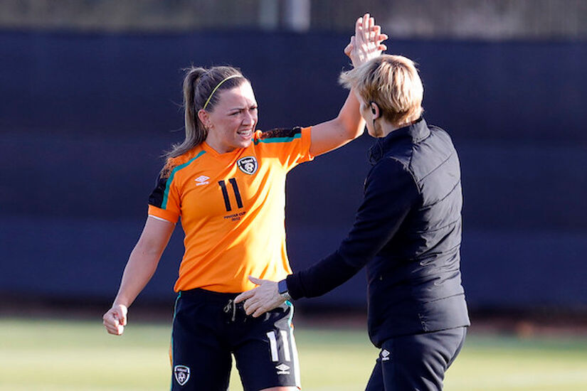 Katie McCabe skippered Ireland in the first half with Diane Caldwell having the armband in the section half