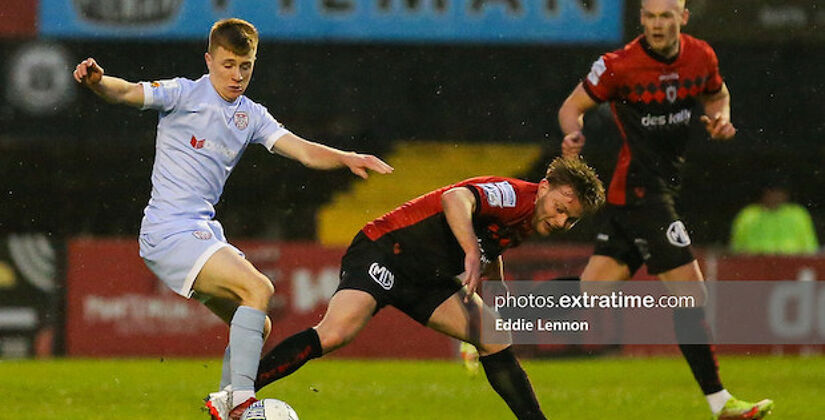 Brandon Kavanagh on the ball against Bohs in Derry's 2-1 win last Friday