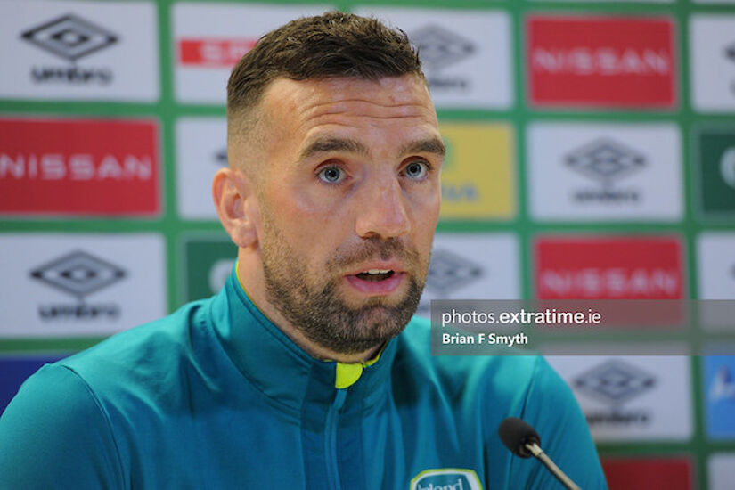 Shane Duffy speaking on Tuesday at the Aviva Stadium