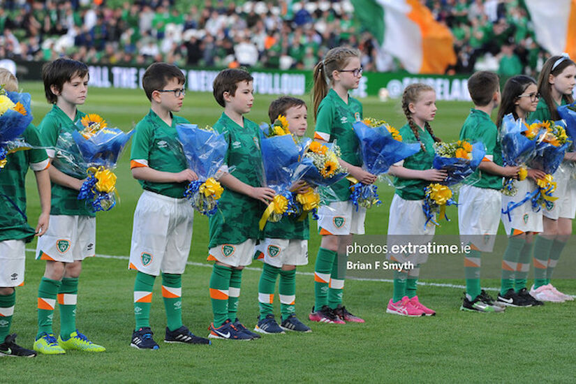 Ireland mascots at Wednesday's game against Ukraine