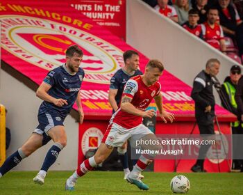 Action from Derry's 1-0 win over the Athletic in May 2024 at Richmond Park