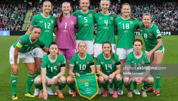 Ireland starting XI against England in their EURO2025 qualifier at the Aviva Stadium in April 2024