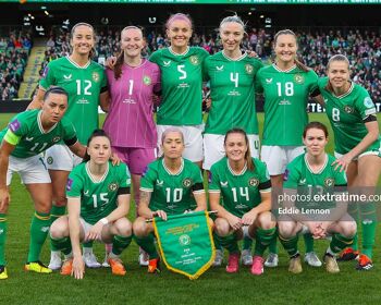 Ireland starting XI against England in their EURO2025 qualifier at the Aviva Stadium in April 2024