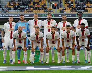 Players of SK Rapid pose for a team photograph prior to the UEFA Conference League 2024/25 League Phase MD1 match between Istanbul Basaksehir FK and SK Rapid at  on October 02, 2024 in Istanbul.