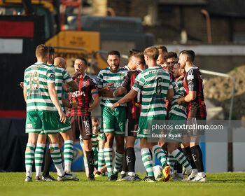 Action for the last Dublin Derby between Bohs and Rovers last June in Dalymount Park in a match that ended 2-2