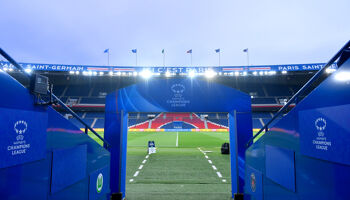 General view inside the stadium prior to the UEFA Women's Champions League Quarter-Final 1st Leg match between Paris Saint-Germain and VfL Wolfsburg last March