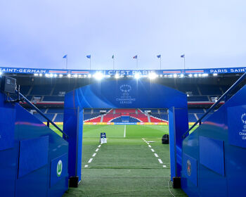 General view inside the stadium prior to the UEFA Women's Champions League Quarter-Final 1st Leg match between Paris Saint-Germain and VfL Wolfsburg last March