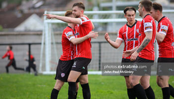 Will Patching continued his fine goalscoring form for the Candystripes