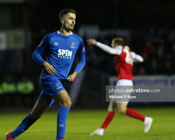 Zach Elbouzedi celebrating after scoring at Richmond Park in 2019