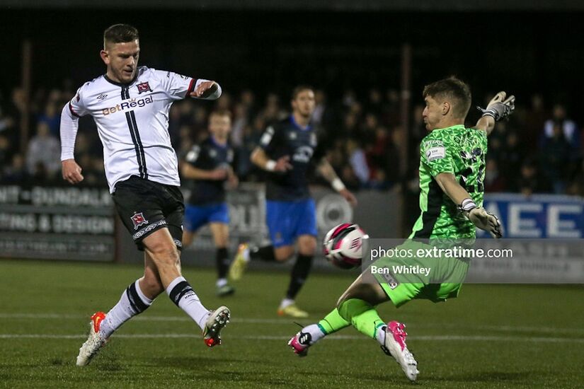 Sean Murray of Dundalk during the SSE Airtricity League Premier Division match between Dundalk and Waterford at Oriel Park in October 2021.