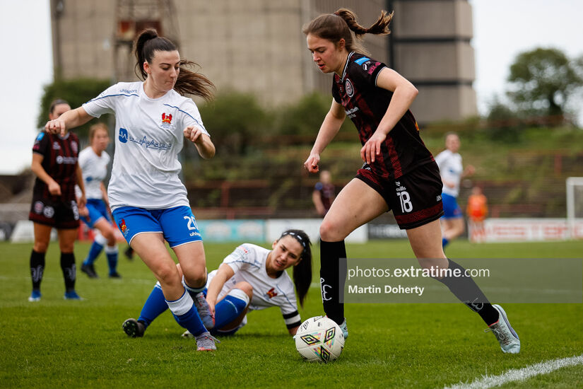 Aoibhe Fleming in action against Lisburn Ladies on Sunday, 24 March 2024.