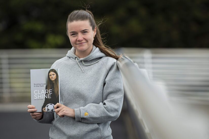 Clare Shine photographed at the launch of her new book 'Scoring Goals in the Dark'