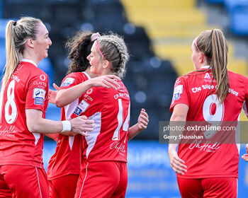 Sligo Rovers celebrate during a match against Athlone Town on Satuday, 27 October 2022.