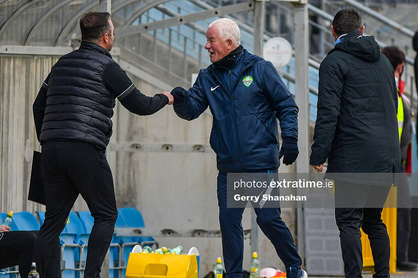 Pat Devlin has enjoyed a long and distinguished career managing and playing in the League of Ireland - pictured here managing Cabinteely in the 2021 season