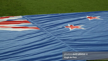New Zealand flag on the pitch