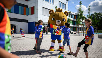 The currently nameless mascot for EURO 2024 was unveiled on Tuesday in Gelsenkirchen