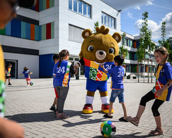 The currently nameless mascot for EURO 2024 was unveiled on Tuesday in Gelsenkirchen