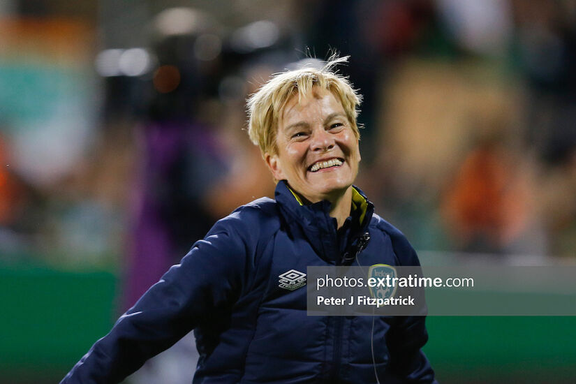 Vera Pauw is all smiles at the final whistle in Tallaght