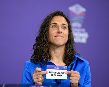 Fiorentina's Spanish striker Vero Boquete draws Ireland out in UEFA Women's Nations League Phase Draw at UEFA HQ in Nyon