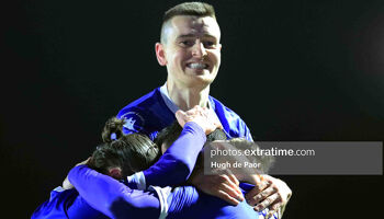 Darragh Leahy celebrates for Waterford