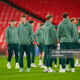 The Ireland players conduct a brief walkabout at Wembley the evening before the UEFA Nations League B Group 2 game between England and the Republic of Ireland 16th November 2024