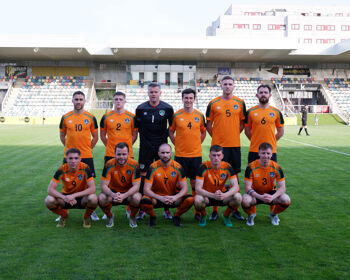 The Irish team before their clash with the Basque Region