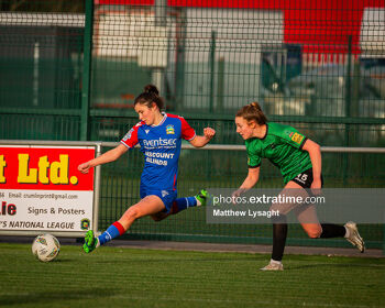 Action from the Group stage match between Linfield and Peamount United