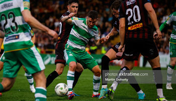 Action from Bohemians -v- Shamrock Rovers FAI Cup second round fixture on Friday, 19 July 2024.