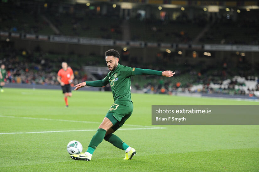 Derrick Williams in action against New Zealand for the Republic of Ireland at the Aviva Stadium in 2019