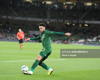 Derrick Williams in action against New Zealand for the Republic of Ireland at the Aviva Stadium in 2019