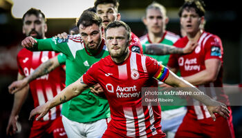 Action from the League of Ireland Premier Division match between Cork City FC and Sligo Rovers at Turner's Cross