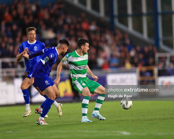 Aaron Greene on the ball for Shamrock Rovers in their 2-1 win in Waterford last August