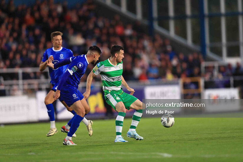 Aaron Greene on the ball for Shamrock Rovers in their 2-1 win in Waterford last August