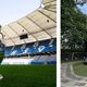The UEFA EURO 2024 Trophy is displayed at the Volksparkstadion in Hamburg, Germany and the Hamburg SV 'Walk of Fame'.