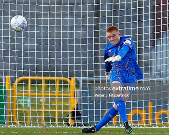 Dundalk keeper Nathan Shepperd takes a goal kick in Tallaght Stadium